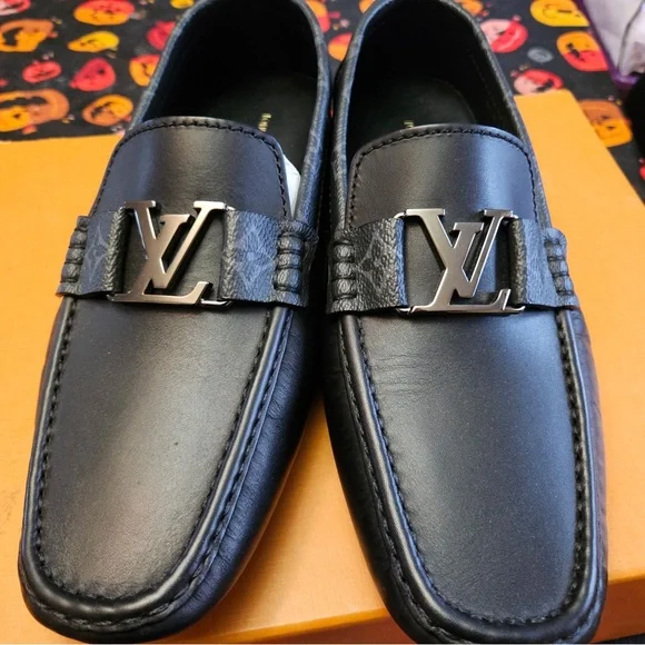 Authentic Louis Vuitton Monte Carlo Black Moccasin/Driving Shoes.SZ 8.5 - Picture 2 of 8